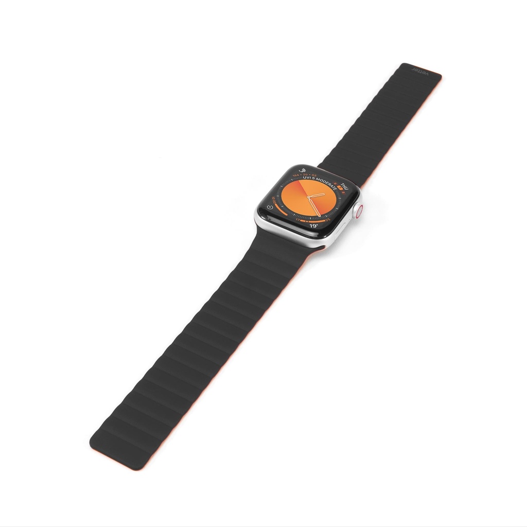 keepON, magnetic band for Apple Watch 7, 6, 5, 4, 38/40/41mm, Black and Orange