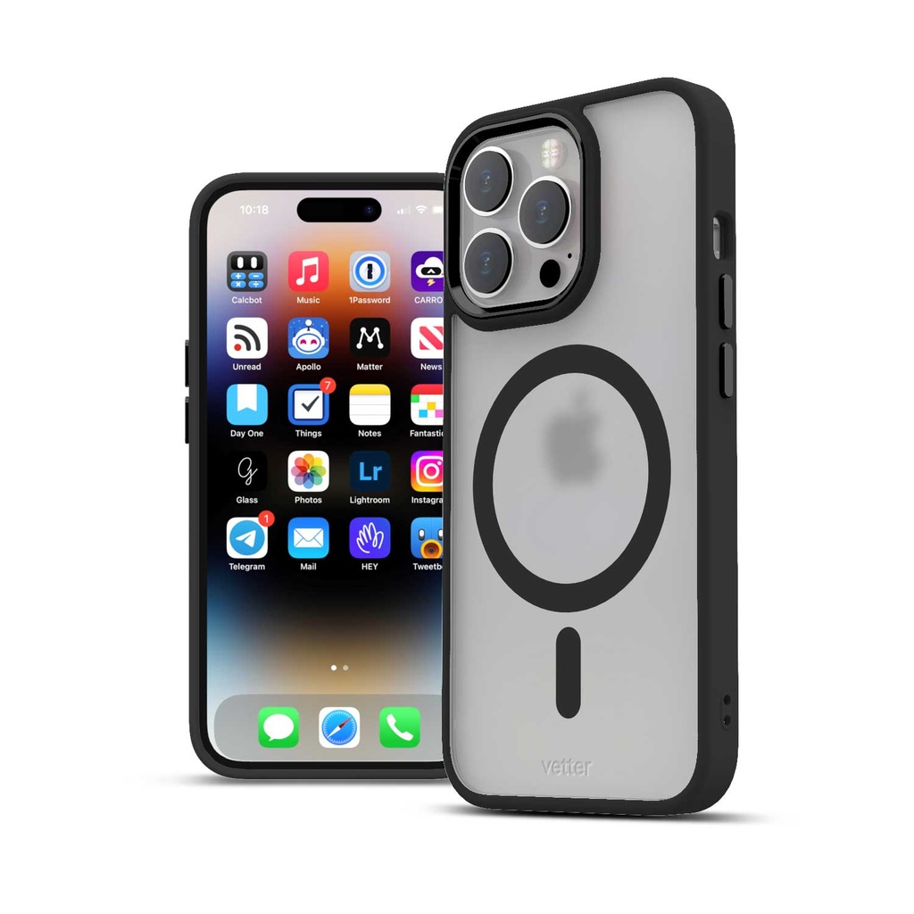 Husa iPhone 14 Pro Max, Clip-On Hybrid, Matt, MagSafe Compatible, Black