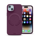 Husa iPhone 15, Clip-On Vegan Leather, MagSafe Compatible, Purple