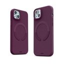 Husa iPhone 15, Clip-On Vegan Leather, MagSafe Compatible, Purple