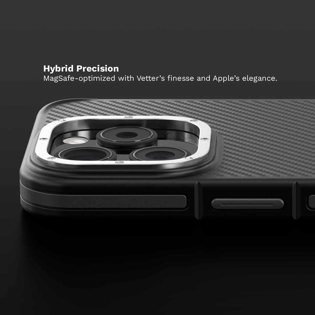 Husa iPhone 14 Pro Max, Clip-On MagSafe Compatible, Aramid Fiber, Hybrid  Kevlar, Black and Grey