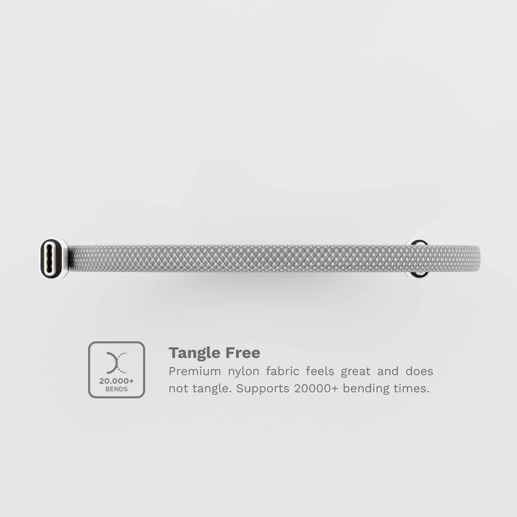 Cablu loopFIT, Type-C to Type-C Magnetic self-looping cable, 1.5m, Silver