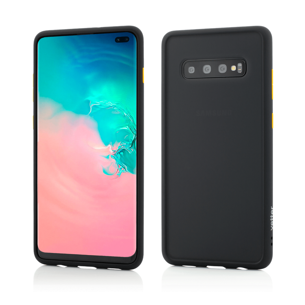 Husa Samsung Galaxy S10+, Clip-On Hybrid Protection, Shockproof Soft Edge and Rigid Matte Back Cover, Black