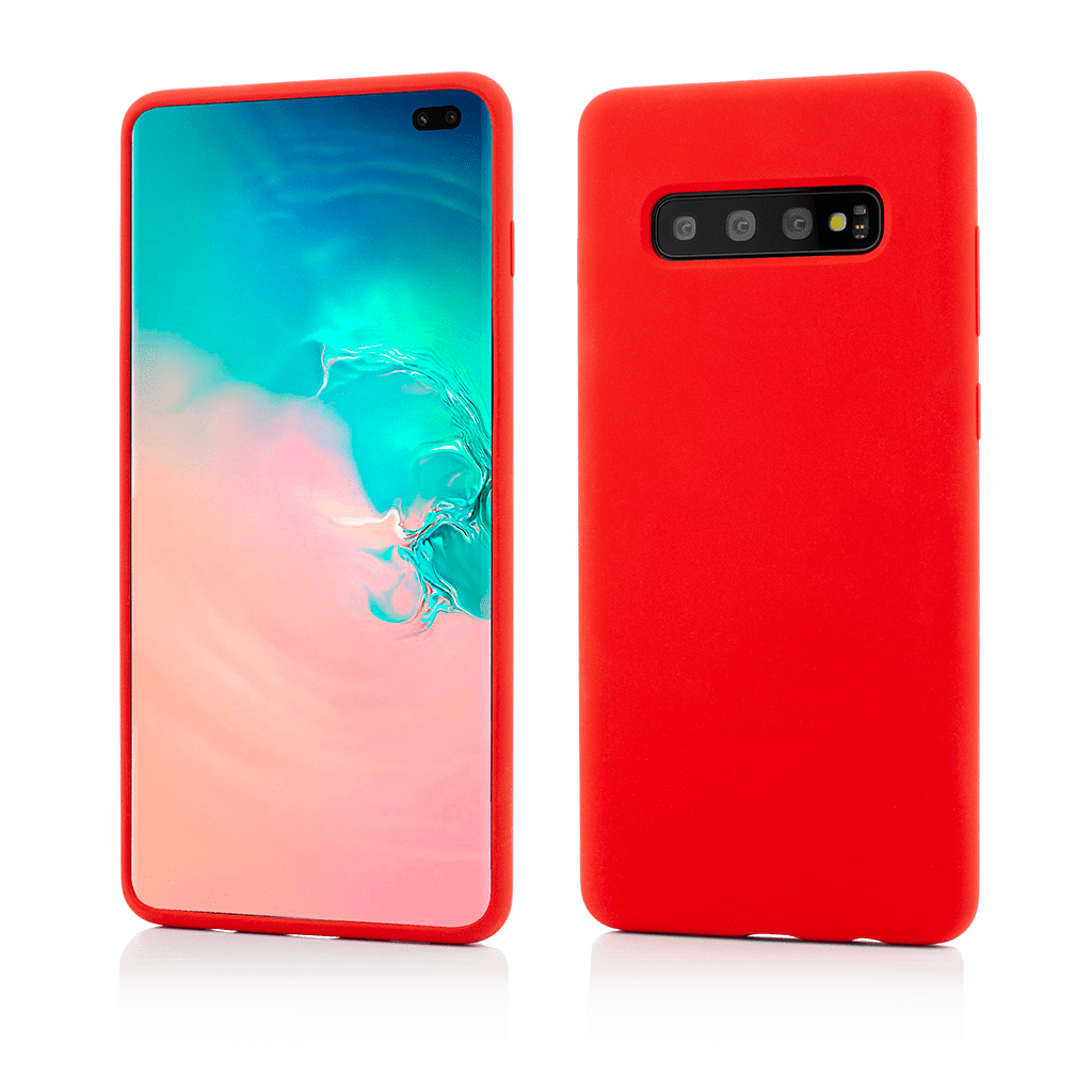 Husa Samsung Galaxy S10+, Clip-On Soft Touch Silk Series, Red