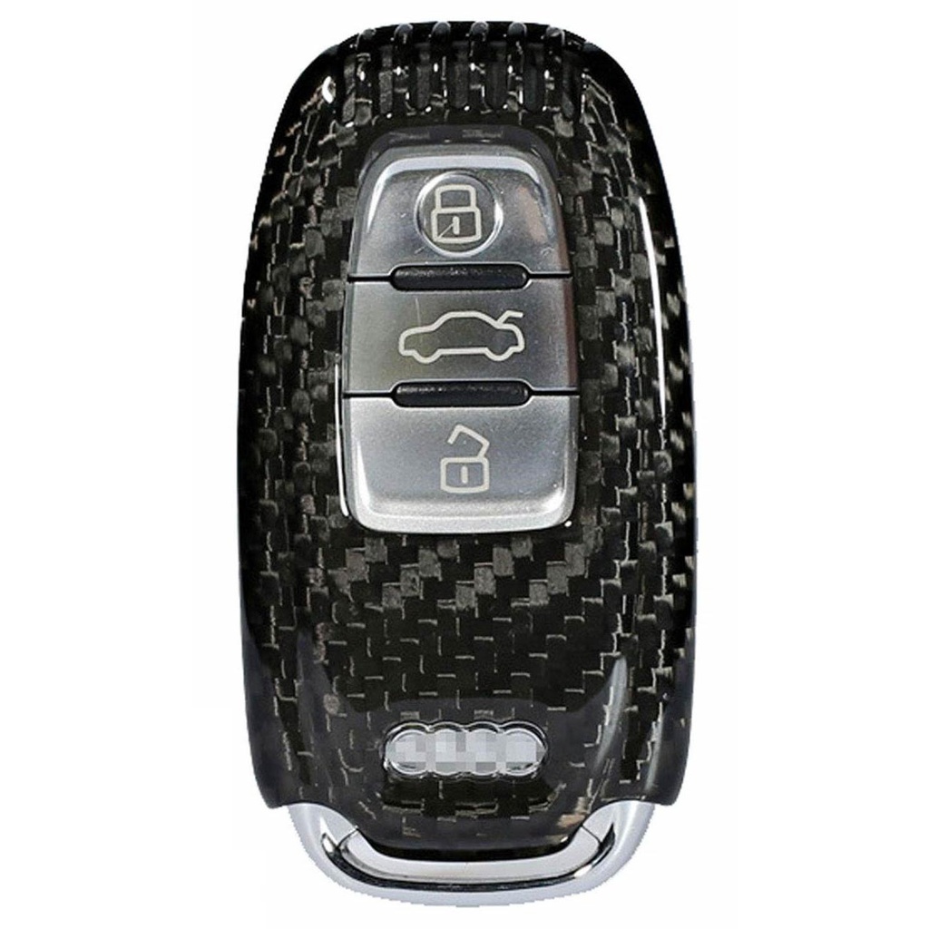 Husa Case for Audi Key A1, A3, A4, Q5, Q7, made from Carbon, Glossy Black