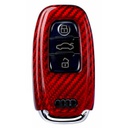 Husa Case for Audi Key A1, A3, A4, Q5, Q7, made from Carbon, Glossy Red