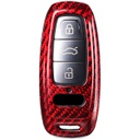 Husa Case for Audi Key A8, A6, A7 2018-2019, made from Carbon, Glossy Red