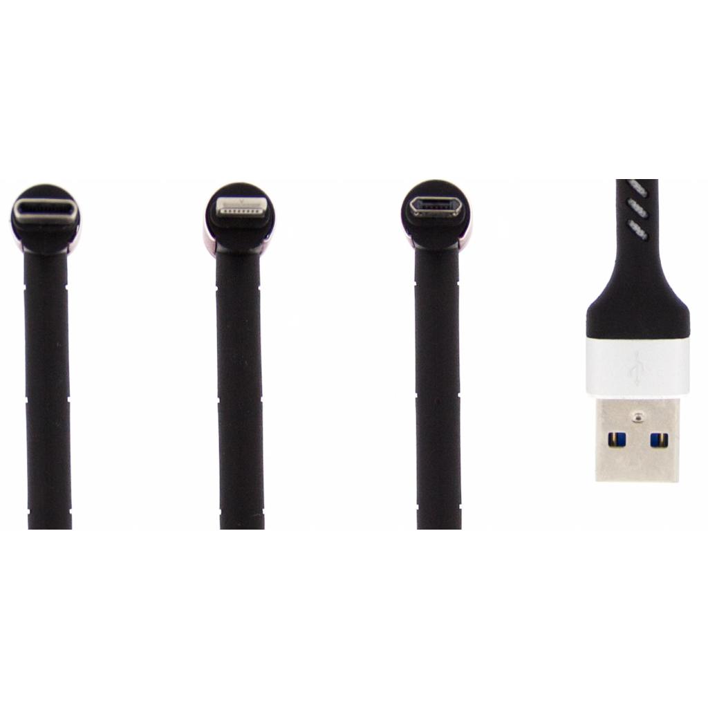 Cablu Cablu 3in1 USB to Lightining, Type-C, Micro-USB Black, AM+
