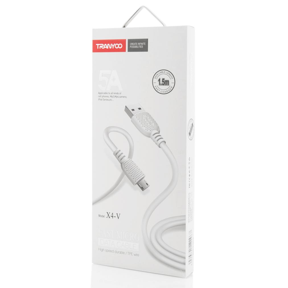 Cabluri Tranyoo, X4, Micro USB Cable, 1.5m, White