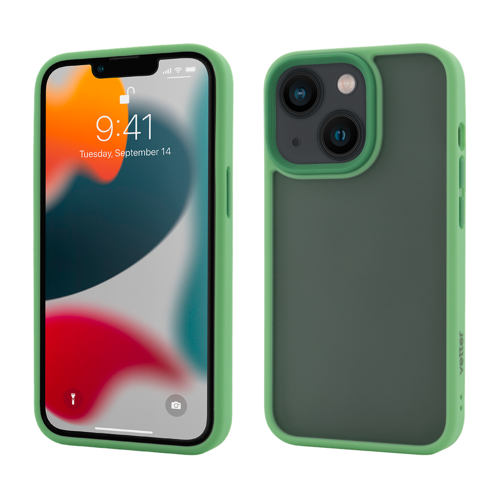 Husa iPhone 13, Clip-On Hybrid, Shockproof Soft Edge and Rigid Back Cover, Light-Green