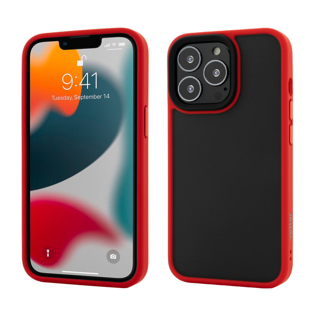 Husa iPhone 13 Pro, Clip-On Hybrid, Shockproof Soft Edge and Rigid Back Cover, Red