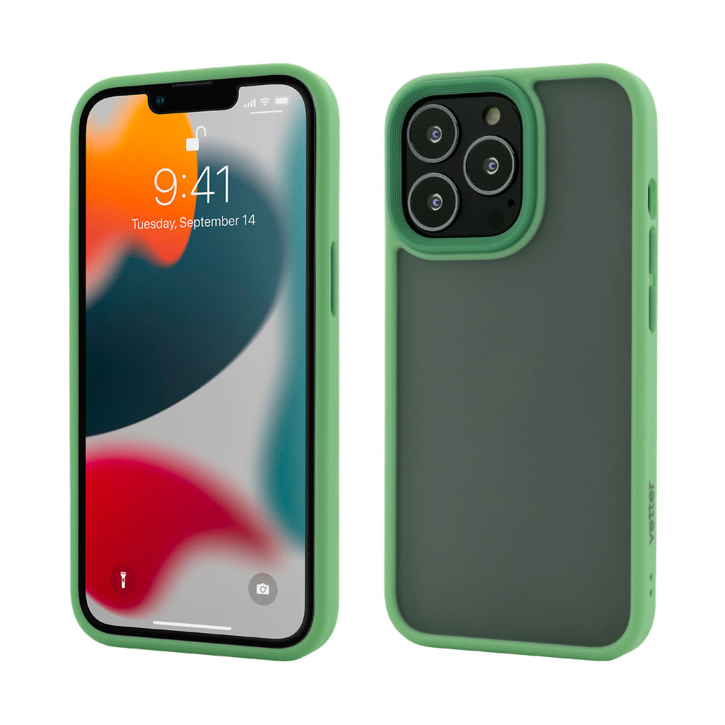 Husa iPhone 13 Pro Max, Clip-On Hybrid, Shockproof Soft Edge and Rigid Back Cover, Light-Green