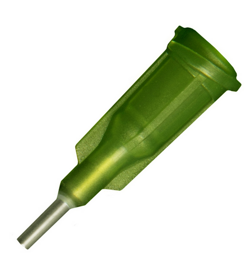 Blunt Tip Dispensing Fill Needles. Olive 14ga x 0.25&quot;