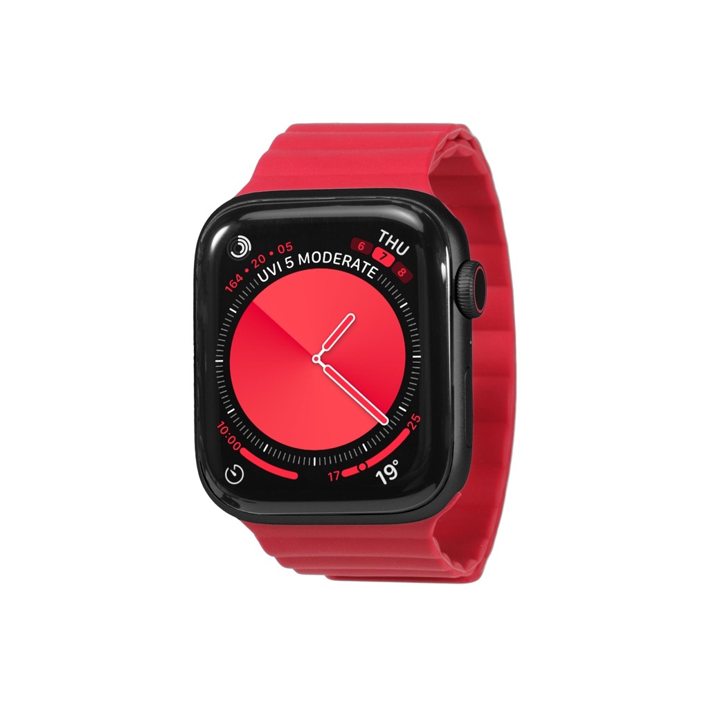 keepON, magnetic band for Apple Watch 9, 8, 7, 6, 5, 4, 42/44/45mm,  Red