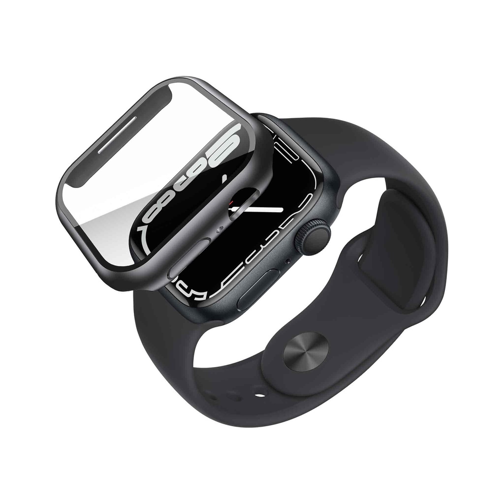 invisiGUARD, All round protective case for Apple Watch 9, 8, 7, 6, 5, 4, 44/45mm, Black