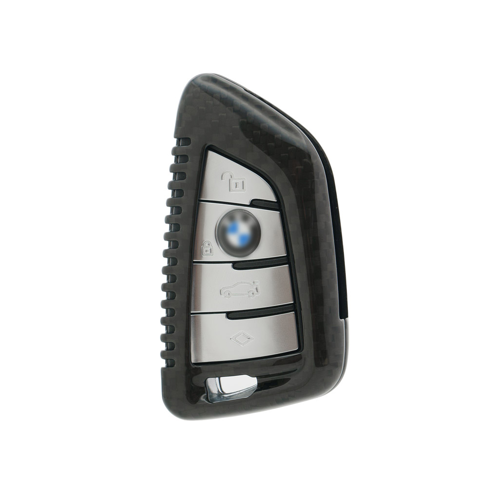 Case for BMW Key Series 2 3 5 6 7 Series M5 X1 X2 X3 X5, made from Carbon, Glossy Black