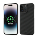 Husa iPhone 14 Pro Max, Clip-On MagSafe Compatible, made from Aramid Fiber, Kevlar, Black