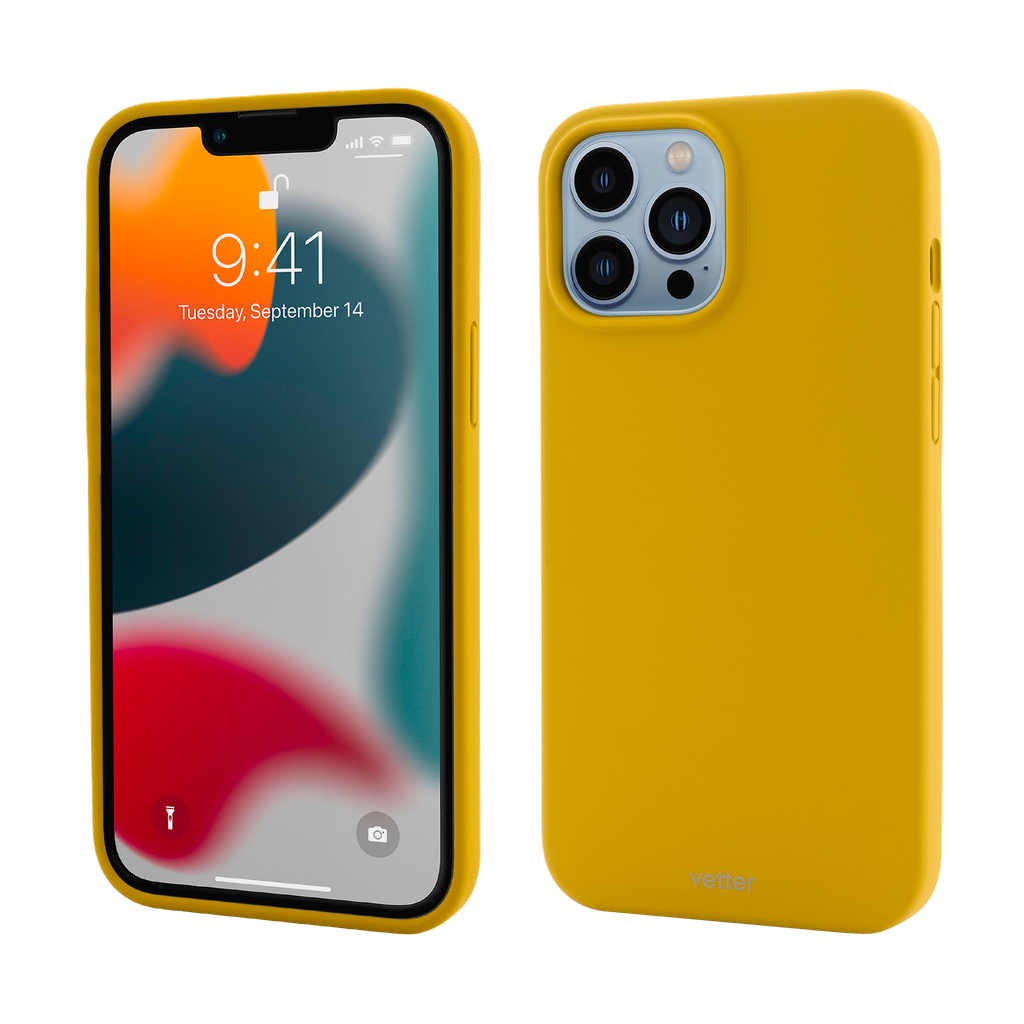 Produs Resigilat, Husa iPhone 13 Pro, Clip-On Soft Touch Silk Series Mag Safe Compatible, Yellow