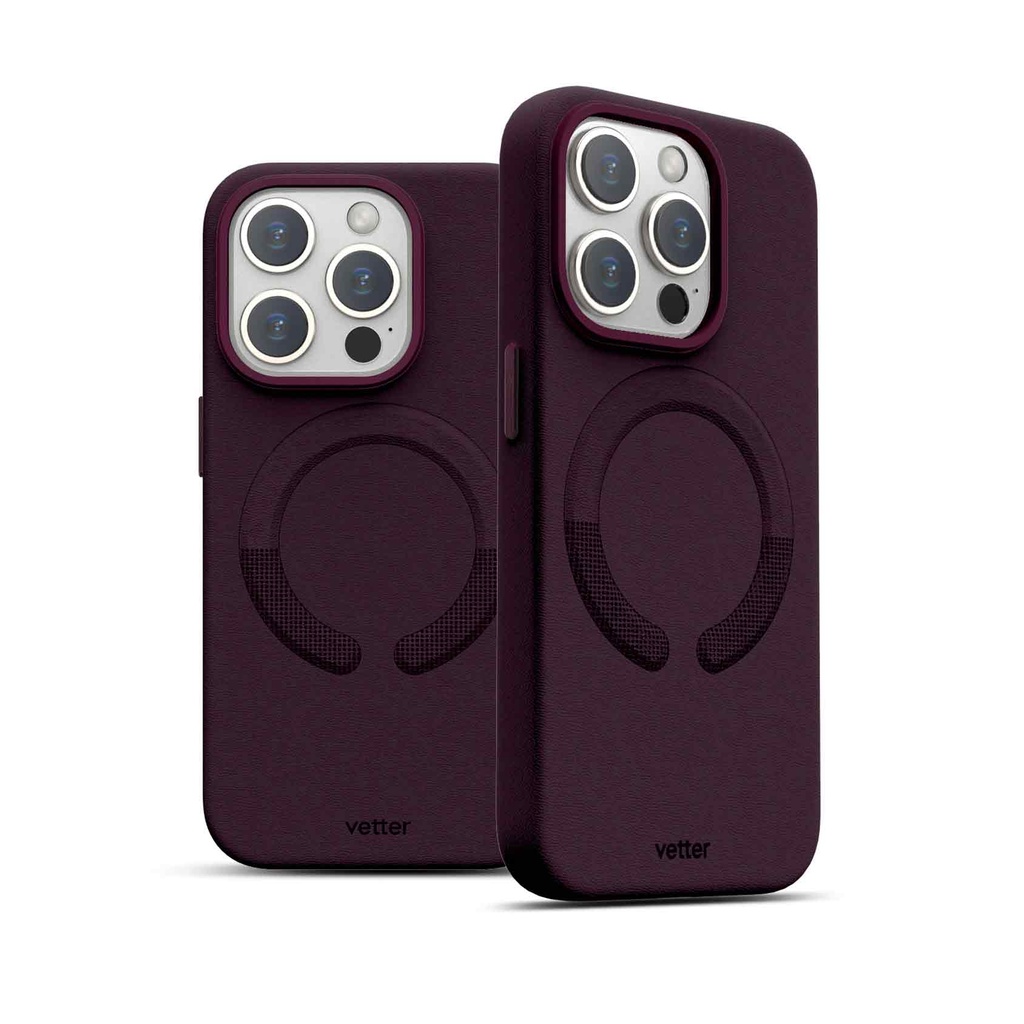 Husa iPhone 15 Pro Max, Clip-On Vegan Leather, MagSafe Compatible, Purple