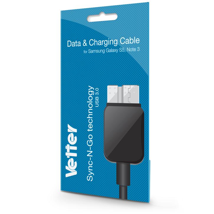 Sale / Data and Charging Cable, Samsung Galaxy S5, Note 3, Black