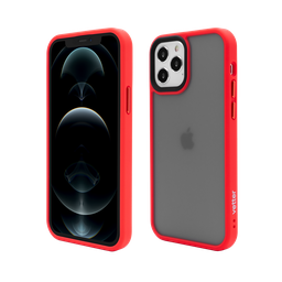 [53475] Husa iPhone 12 Pro, 12, Clip-On Hybrid, Shockproof Soft Edge and Rigid Matte Back Cover, Red