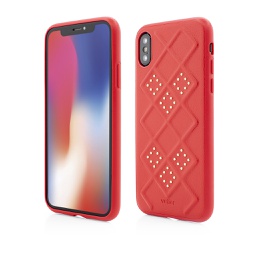 [47258] Husa iPhone Xs, Smart Case, 3D Rhombus Design, Red