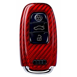 [50763] Husa Case for Audi Key A1, A3, A4, Q5, Q7, made from Carbon, Glossy Red
