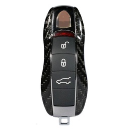 [50756] Husa Case for Porsche Key with 3 Button Layout, made from Carbon, Glossy Black