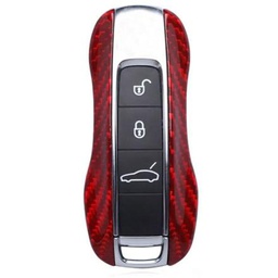 [50755] Husa Case for Porsche Key with 4 Button Layout, made from Carbon, Glossy Red
