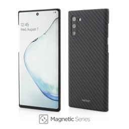 [50601] Husa Samsung Galaxy Note 10, Clip-On Ultra Slim, Made from Aramid Fiber, Kevlar, Magnetic, Black