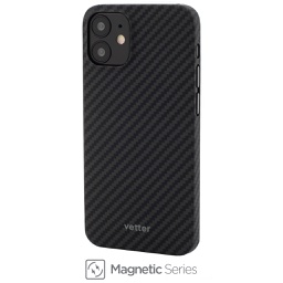 [54754] Husa iPhone 12 mini, Clip-On Ultra Slim, made from Aramid Fiber, Kevlar, Magnetic, Black