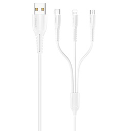 [54873] Cabluri USAMS, U35, 3 in 1, Charging Cable, US-SJ367, 1m, White