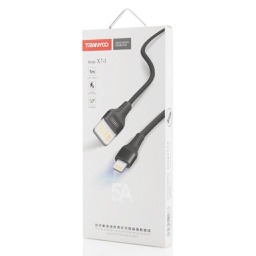 [55077] Cabluri Tranyoo, X7, Lightning Cable, Fast Charging, 1m, Black