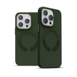 [62780] Husa iPhone 14 Pro Max, Clip-On Vegan Leather, MagSafe Compatible, Green