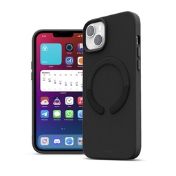 [62790] Husa iPhone 14 Plus, Clip-On Vegan Leather, MagSafe Compatible, Black