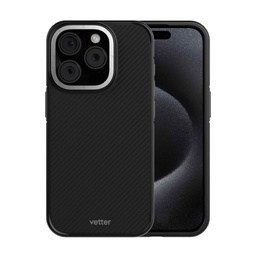 [62804] Husa iPhone 15 Pro, Clip-On MagSafe Compatible, Aramid Fiber, Hybrid  Kevlar, Black and Grey