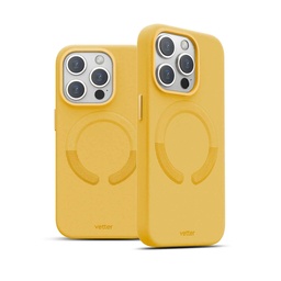 [63244] Husa iPhone 15 Pro Max, Clip-On Vegan Leather, MagSafe Compatible, Candy Yellow